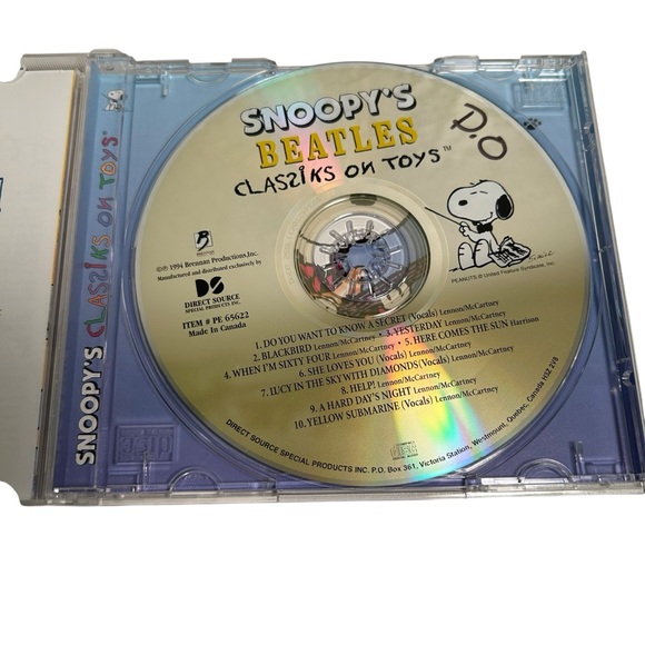 Peanuts Snoopy's 3 Compact Disc Set Classiks on Toys Sing-A-Long Beatles Novelty - Picture 14 of 15